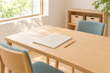 相談や見学をイメージした静かな教室の一角